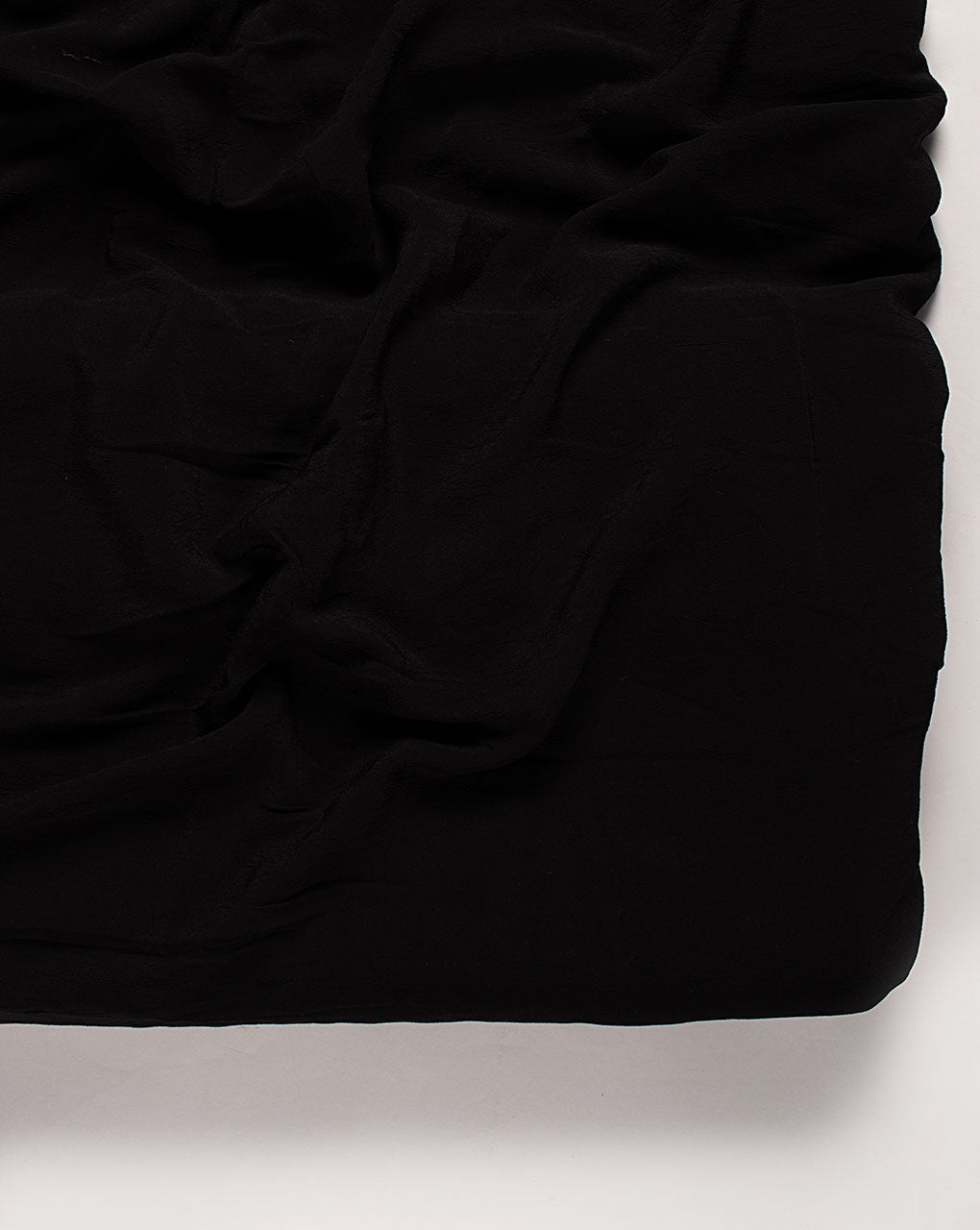 Black Plain Moss Crepe Fabric ( Width 48")